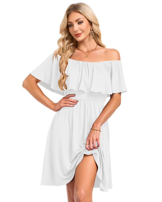 AUSELILY off the shoulder summer vacation dress