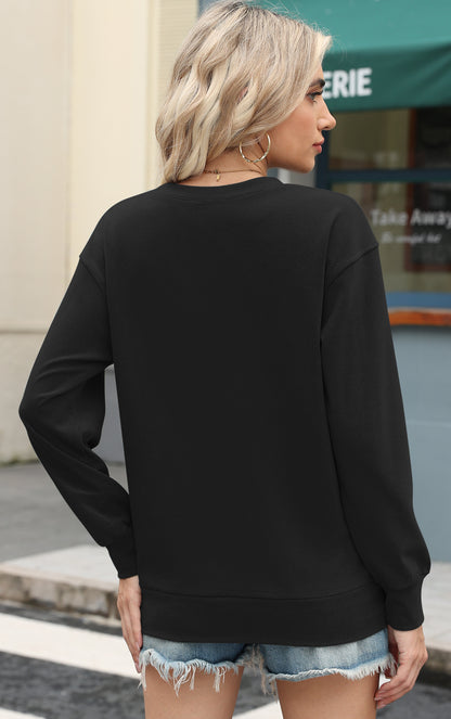 AUSELILY Women’s Crewneck Hoodless Pullover Tops with Pockets