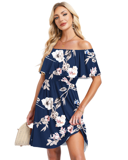 AUSELILY Womens Off The Shoulder Summer Dress