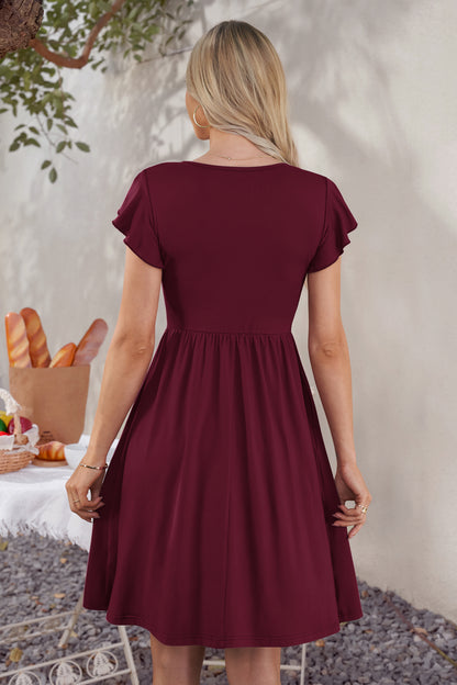 AUSELILY Swing Button Down Dress Beach Vacation Travel Outfit