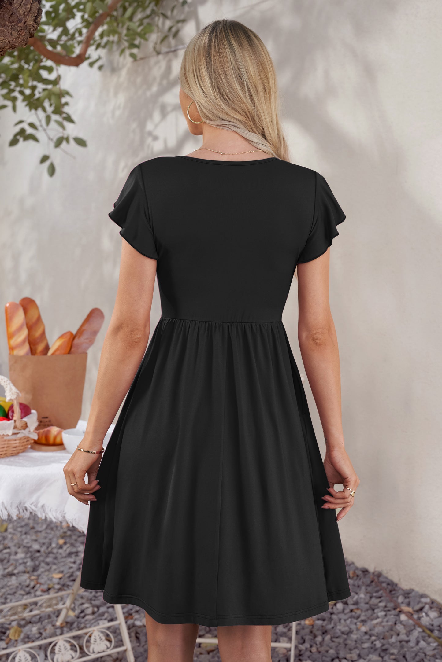 AUSELILY Swing Button Down Dress Beach Vacation Travel Outfit