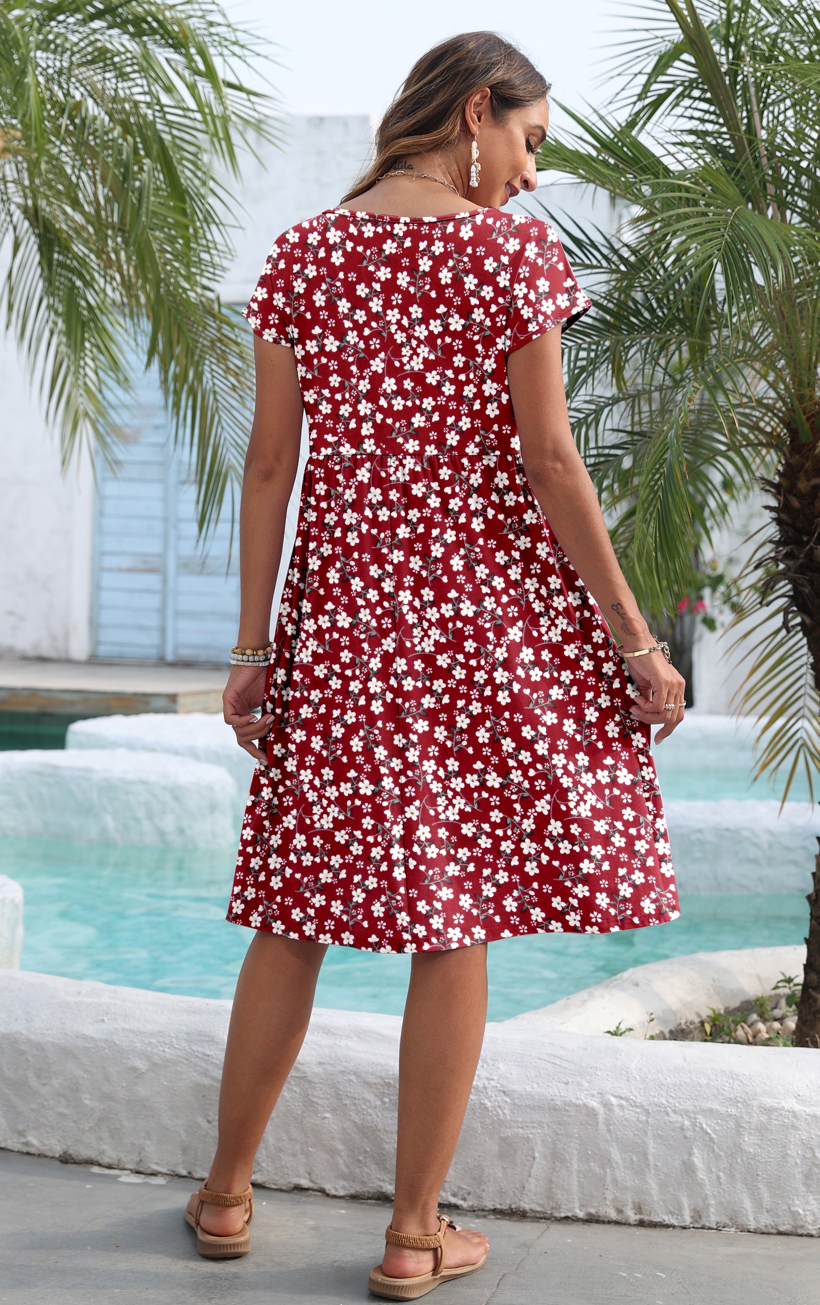 Knee Length T-Shirt Dress with Pockets