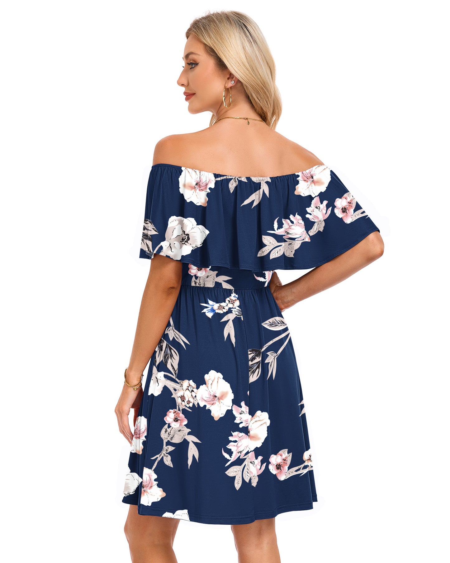 AUSELILY Womens Off The Shoulder Summer Dress