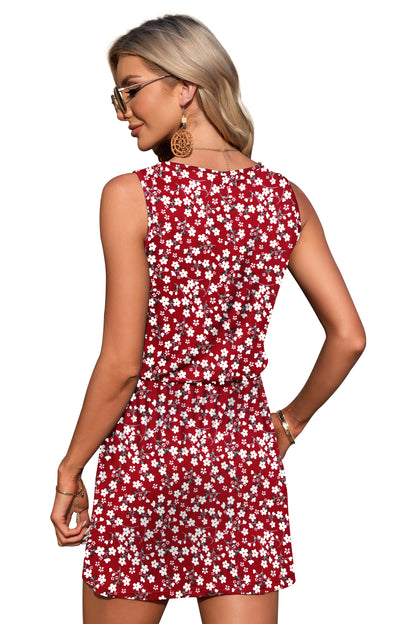 AUSELILY Womens Drawstring Waist Beach Dresses with Pockets